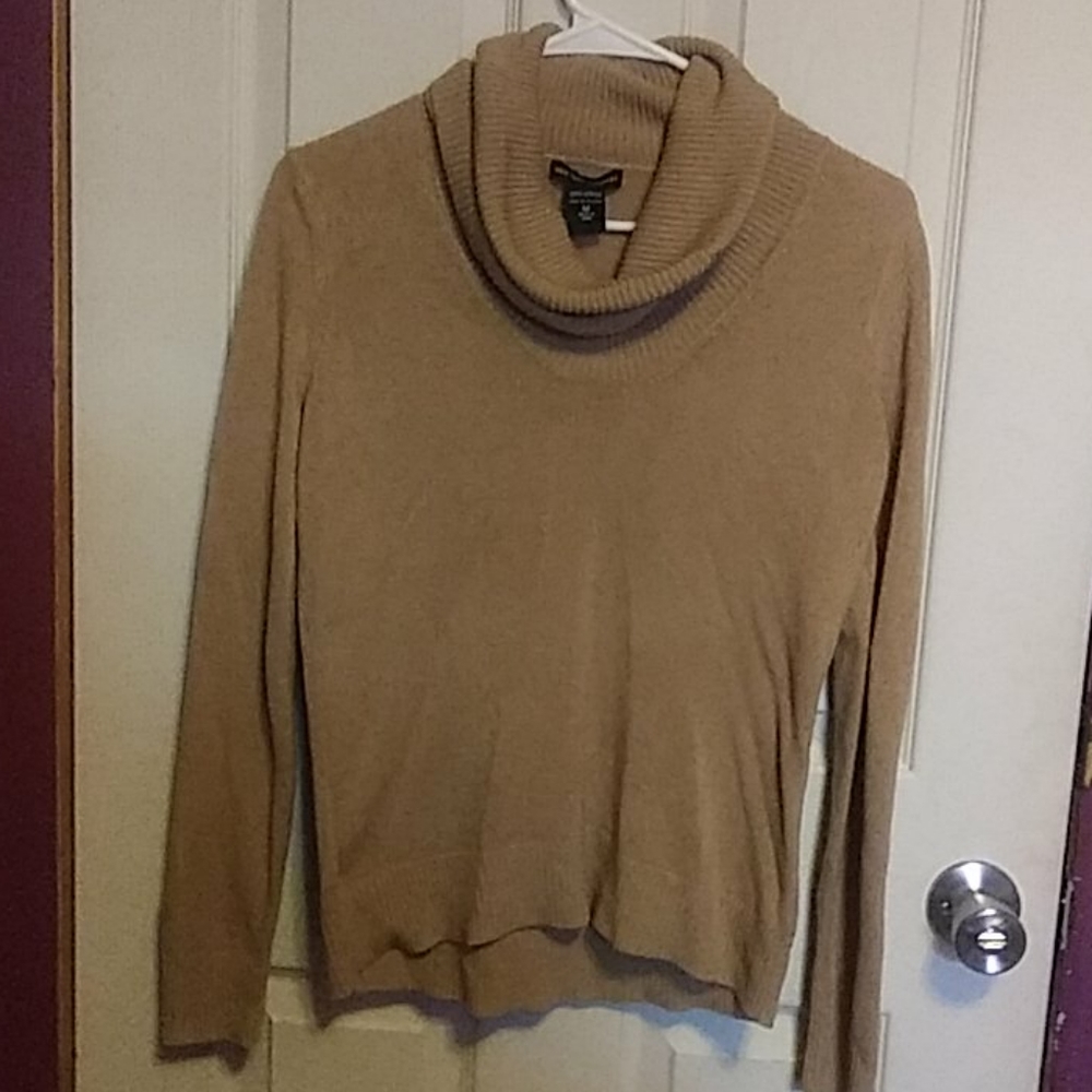 New York & Company Tan Cowl Neck Sweater